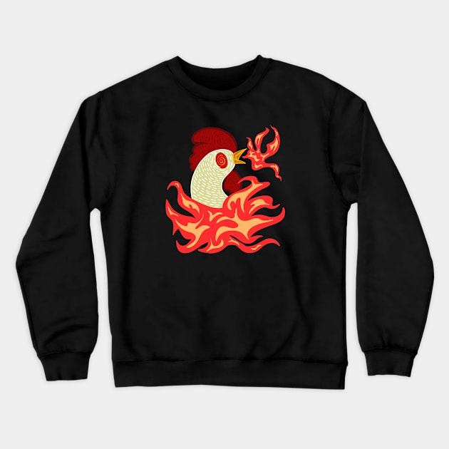 Gerald the Fire Breathing Chicken Crewneck Sweatshirt by mm92